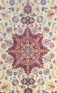 Vintage Silk Foundation Isfahan Persian Rug