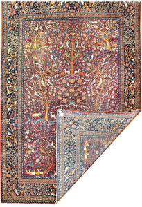 Antique Persian Yazd One of Kind Rug, Circa 1900