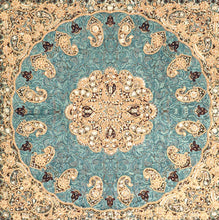 Load image into Gallery viewer, Blue Diamond Persian Silk Termeh