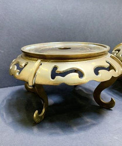 Vintage Golden Hand Crafted Heavy Brass Vase Stands