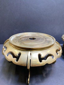 Vintage Golden Hand Crafted Heavy Brass Vase Stands