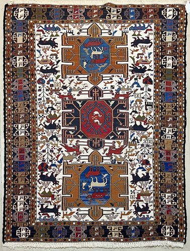 VINTAGE PERSIAN SOUMAK SILK SIZE: 3'10