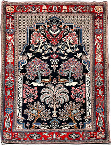 ANTIQUE PERSIAN RARE SAROUK SIZE: 4'3" x 6'8"