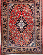 Load image into Gallery viewer, ANTIQUE PERSIAN KASHAN RUG SIZE: 4&#39; x 5&#39;6&quot;