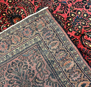 ANTIQUE PERSIAN SAROUK MOHAJERIN RUG SIZE: 4'1" x 6'2