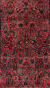 ANTIQUE PERSIAN SAROUK MOHAJERIN RUG SIZE: 4'1" x 6'2
