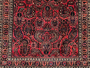 ANTIQUE PERSIAN SAROUK MOHAJERIN RUG SIZE: 4'1" x 6'2