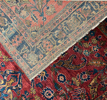 Load image into Gallery viewer, ANTIQUE PERSIAN SAROUK RUG SIZE 5&#39;10&quot;x 9&#39;2&quot;