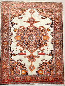 ANTIQUE PERSIAN SAROUK FARAHAN SIZE: 4'7" x 6'7"