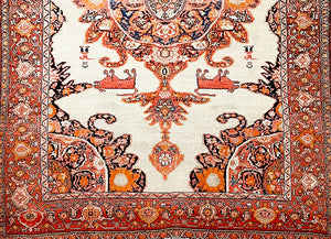 ANTIQUE PERSIAN SAROUK FARAHAN SIZE: 4'7" x 6'7"