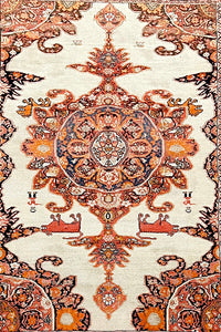 ANTIQUE PERSIAN SAROUK FARAHAN SIZE: 4'7" x 6'7"