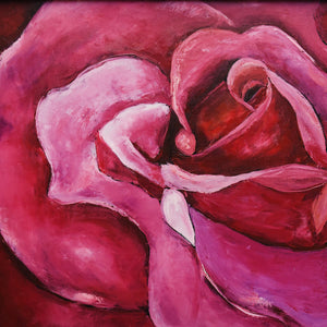 Crimson Embrace: Rose Painting by Yulia S