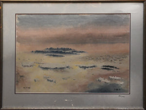 Ethereal Landscape: Watercolor Sky and Mist