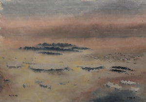 Ethereal Landscape: Watercolor Sky and Mist
