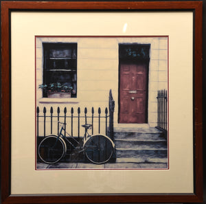 London Pause (Bicycle and Red Door)