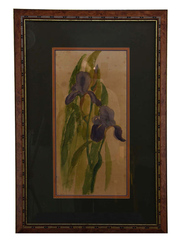 Vibrant Purple Irises (Watercolor Painting)