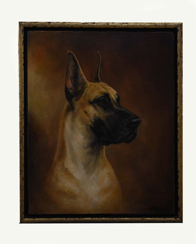 Noble Sentinel: Oil On Canvas Great Dane Portrait