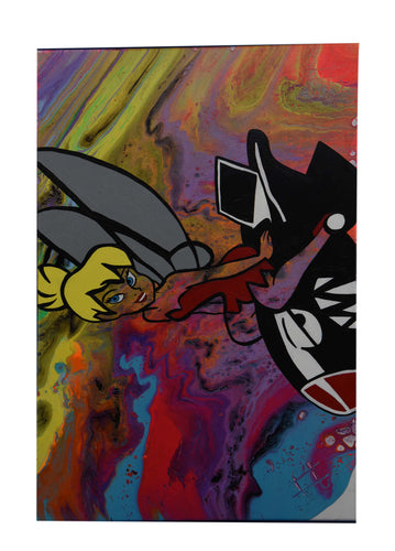 Tinkerbell's Nocturnal Glow Acrlyic On Canvas  By Maria Malek