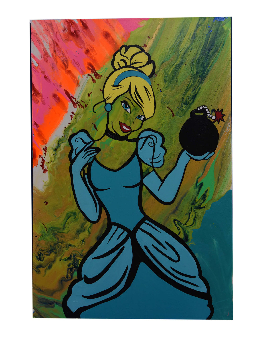 Cinderella's Calming Midnight Glow Acrlyic on Canvas By Maria Malek