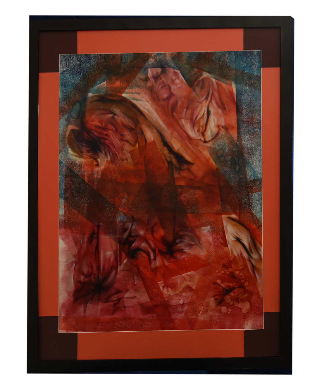 Crimson Labyrinth Acrliyc on Paper By Behfar