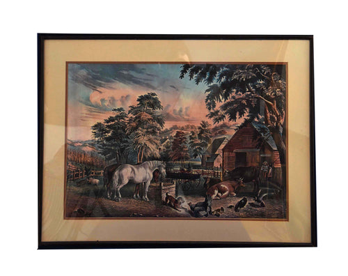 Pastoral Harmony Colored Engraving