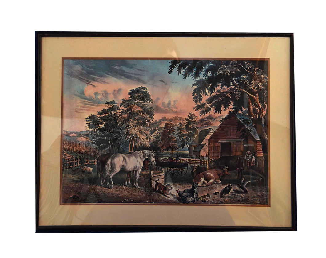 Pastoral Harmony Colored Engraving