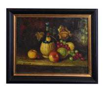 Load image into Gallery viewer, Still Life with Chianti and Fruit, Oil On Canvas
