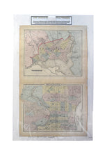 Load image into Gallery viewer, Antique 1870s G.W. Gray &amp; Son Two-Sided City Maps: Washington D.C. &amp; Philadelphia (32 x 20")"