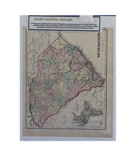 Load image into Gallery viewer, Antique 1870s G.W. Gray &amp; Son Two-Sided Map: South Carolina / Georgia (16 x 19")"
