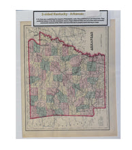Load image into Gallery viewer, Antique 1870s G.W. Gray &amp; Son Two-Sided Map: Kentucky / Arkansas (16 x 19")"