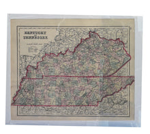 Load image into Gallery viewer, Antique 1870s G.W. Gray &amp; Son Two-Sided Map: Kentucky / Arkansas (16 x 19")"