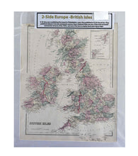 Load image into Gallery viewer, Antique O.W. Gray's 1870s British Isles &amp; Europe (Two-Sided Map, 16" x 19"