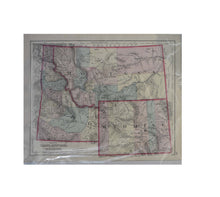 Load image into Gallery viewer, Rare Antique 2-Sided Map: Utah, Idaho, Montana, Wyoming by O.W. Gray &amp; Son (c. 1870s) - 16" x 20"