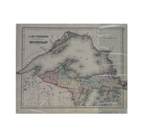 Load image into Gallery viewer, Rare Antique 2-Sided Map: Lake Superior &amp; Michigan by O.W. Gray &amp; Son (c. 1870s) - 16" x 20"