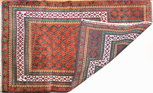 Vintage Tribal Afghan Baluch Prayer Rug