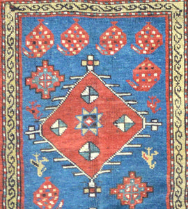 Antique Caucasian Kazak Runner , Circa 1890