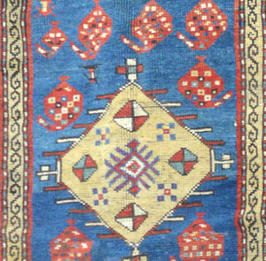 Antique Caucasian Kazak Runner , Circa 1890