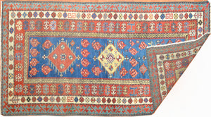 Antique Caucasian Kazak Runner , Circa 1890