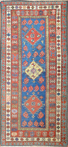 Antique Caucasian Kazak Runner , Circa 1890