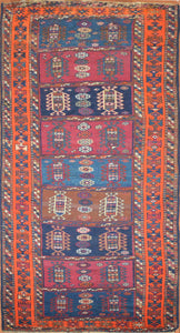 Antique Caucasian Kazak Runner, Circa 1890