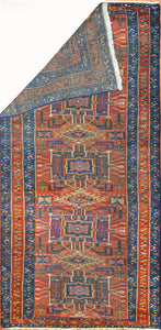 Antique Karajeh Persian Runner Rug, Circa 1900