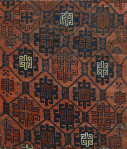 Antique Tribal Turkmen Rug, Circa 1890