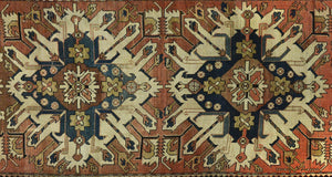 Antique Caucasian Kazak Eagle Runner, Circa 1890