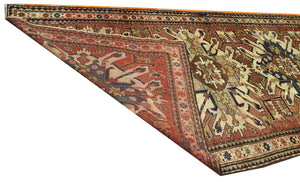 Antique Caucasian Kazak Eagle Runner, Circa 1890