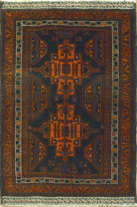 Vintage Baluch Afghan Tribal Rug