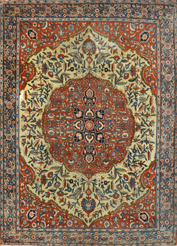 Antique Tabriz Persian Rug, Circa 1890