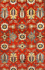 Vintage Kazak Afghan Rug