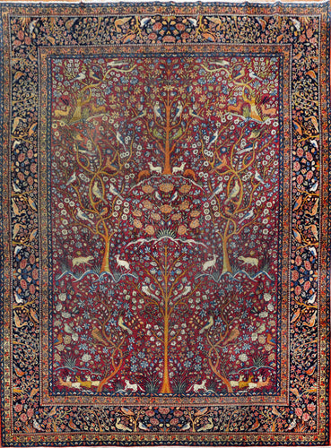 Antique Persian Yazd One of Kind Rug, Circa 1900