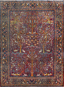 Antique Persian Yazd One of Kind Rug, Circa 1900