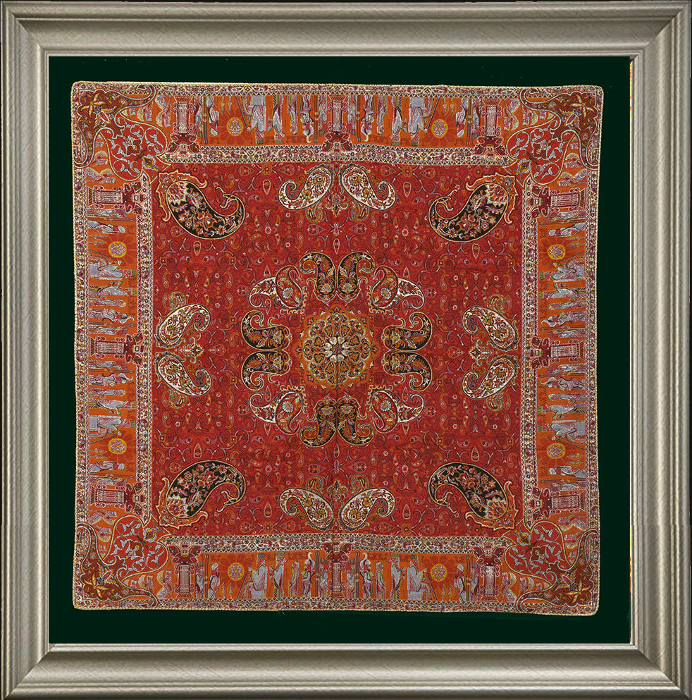 Persian Silk Termeh Tapestry Perspolis Design